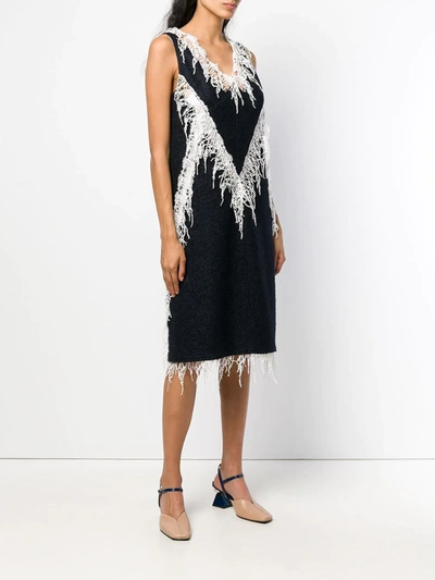 Calvin Klein 205w39nyc Embellished Flared Midi Dress In Blue