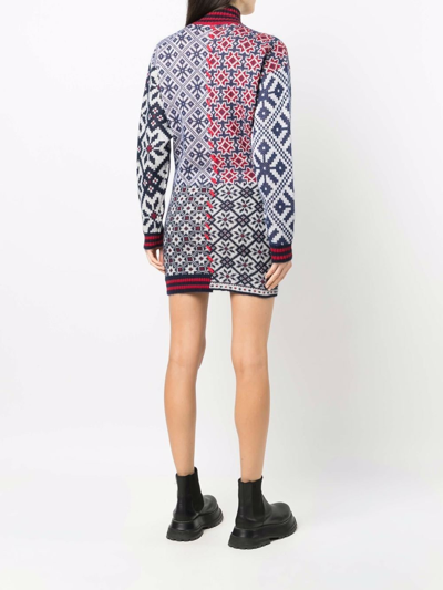 Golden Goose Jacquard Dominika Patchwork Dress In Weiss