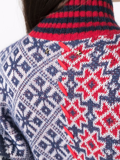 Golden Goose Jacquard Dominika Patchwork Dress In Weiss