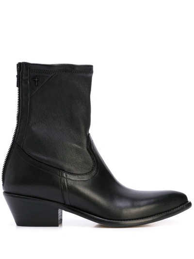 Shop Rta Ankle Zipped Boots In Black