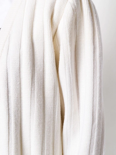 Pre-owned Valentino '1980s Ribbed Cardigan In White
