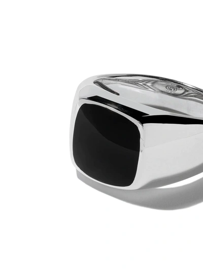 Shop David Yurman Sterling Silver Exotic Stone Onyx Signet Ring In Ssbbo