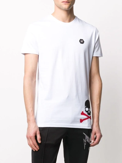 Shop Philipp Plein Logo Patch T-shirt In White