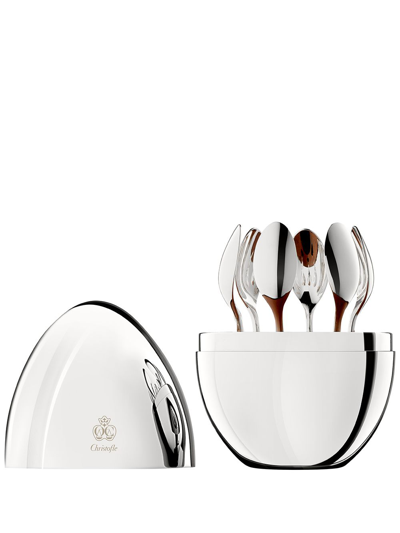 Shop Christofle Mood Coffee 6-piece Silver-plated Espresso Spoons With Chest
