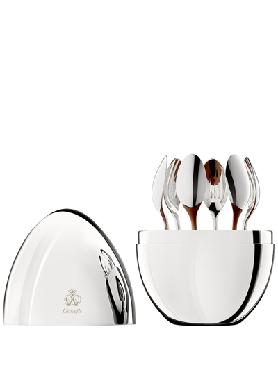 Christofle Mood Coffee 6-piece Silver-plated Espresso Spoons With Chest In Silver