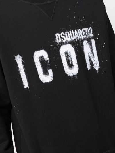 Shop Dsquared2 Logo 'icon' Sweatshirt In Schwarz