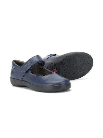 Camper Touch Strap Fastening Ballerina Shoes In Blue