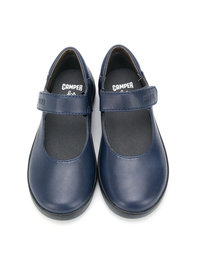 Shop Camper Touch Strap Fastening Ballerina Shoes In Blue