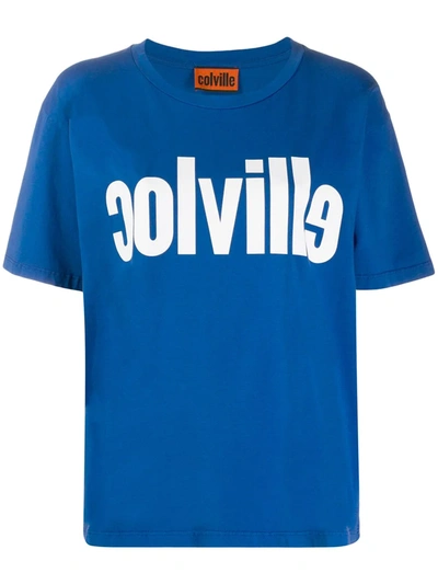 Shop Colville Logo Print T-shirt In Blue