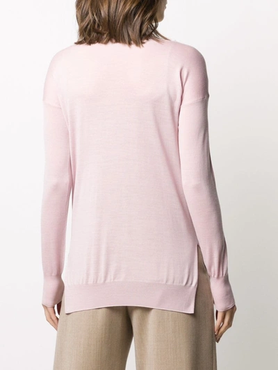 Shop Stella Mccartney V-neck Split-side Jumper In Pink