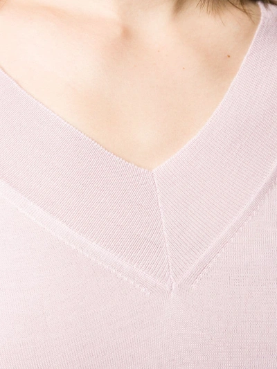 Shop Stella Mccartney V-neck Split-side Jumper In Pink