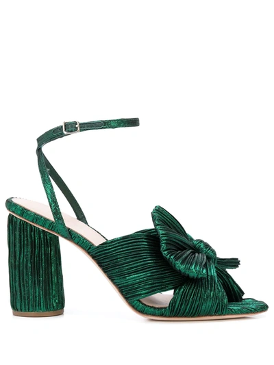 Shop Loeffler Randall Camellia Knot Sandals In Green