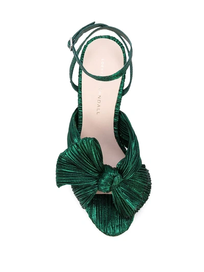 Shop Loeffler Randall Camellia Knot Sandals In Green