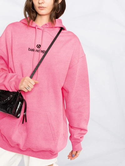 Shop Balenciaga Logo-print Hoodie In Pink