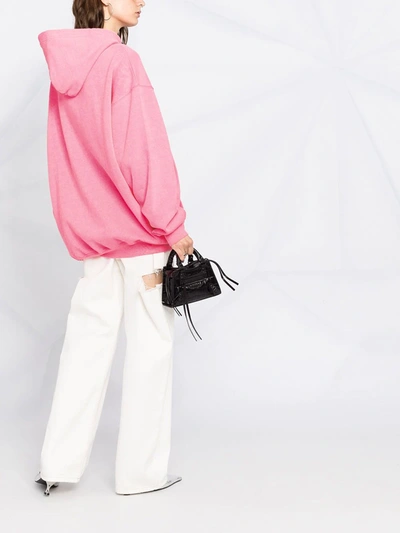 Shop Balenciaga Logo-print Hoodie In Pink