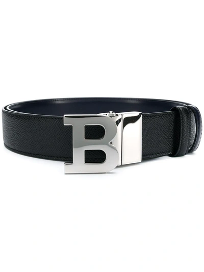 Shop Bally Logo Buckle Belt In Black