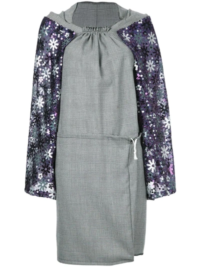 Pre-owned Comme Des Garçons Sequin Embroidered Dress In Grey