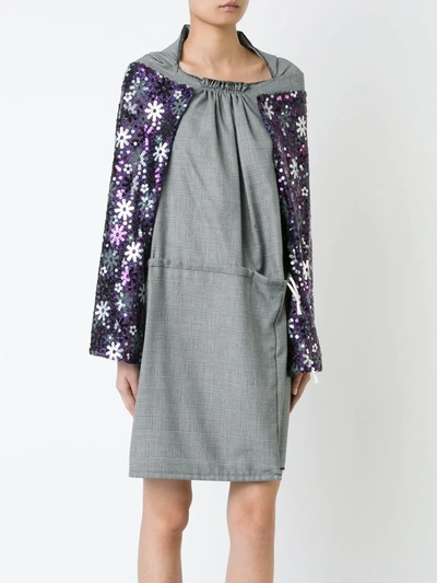 Pre-owned Comme Des Garçons Sequin Embroidered Dress In Grey