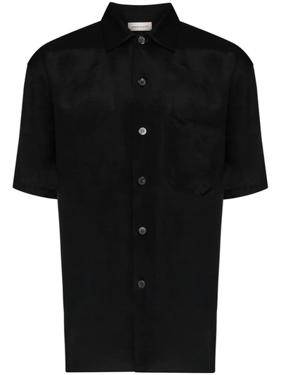 Shop Alexander Mcqueen Dragon Embroidered Shirt In Black