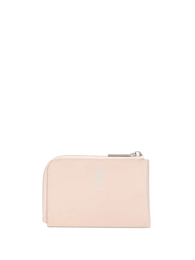 Shop Discord Yohji Yamamoto Embossed Logo Calf-leather Wallet In Pink