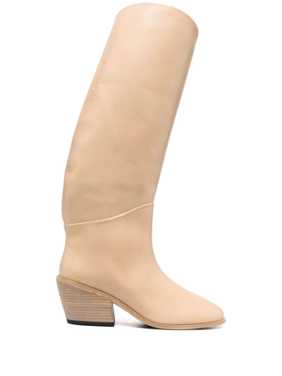 Shop Marsèll Slouched Slip-on Boots In Nude