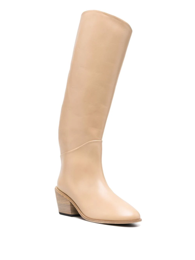 Shop Marsèll Slouched Slip-on Boots In Nude