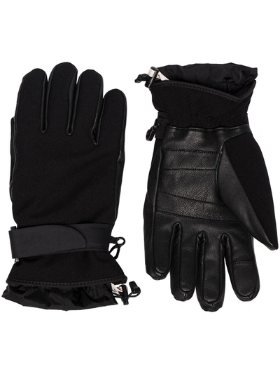 Shop Moncler Panelled Gloves In Black