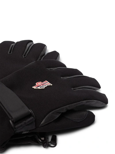 Shop Moncler Panelled Gloves In Black