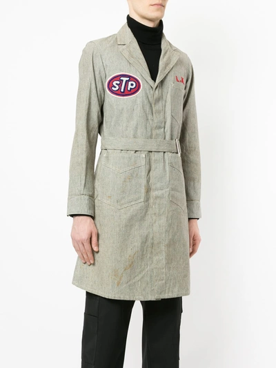 Pre-owned Fake Alpha Vintage 1940s Mid-length Shop Coat In Grey