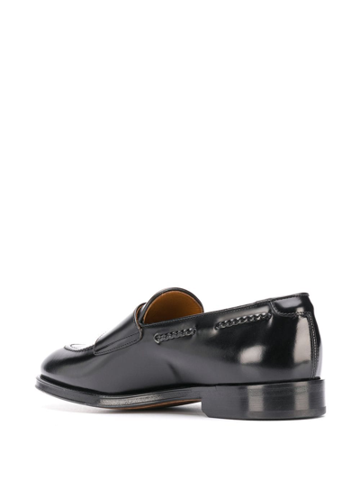 Doucal's Black Calf Leather Double-buckle Monk Shoes In Black