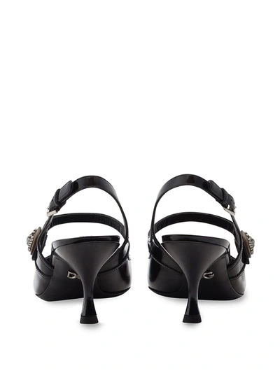Shop Dolce & Gabbana Kitten-heel Slingback Pumps In Black