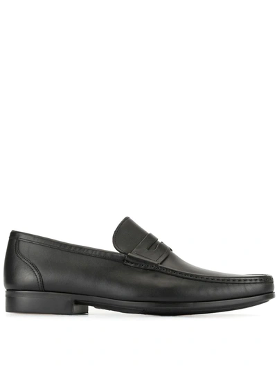 Shop Magnanni Classic Flat Loafers In Black