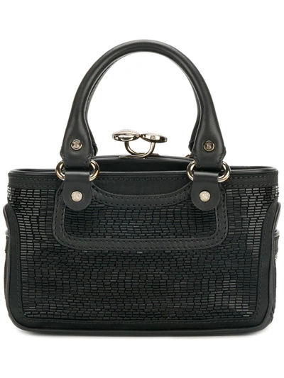 Pre-owned Celine 2000s  Mini Beaded Tote In Black