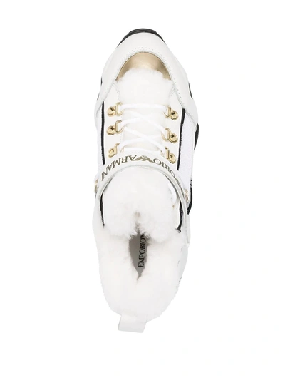 Shop Emporio Armani Chunky High-top Trainers In White