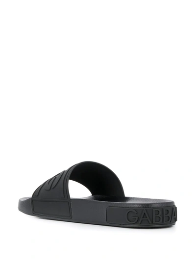 Shop Dolce & Gabbana Dg Logo Slides In Black