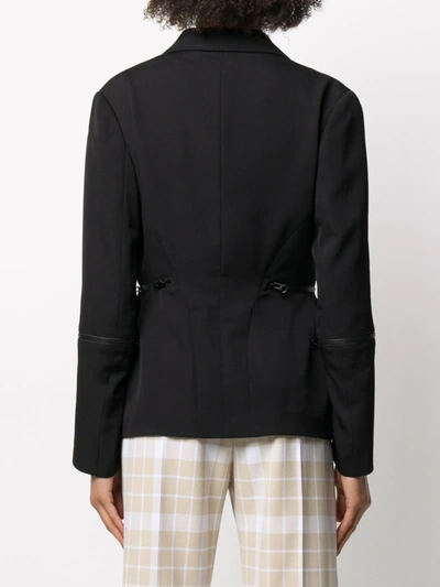 Shop Yohji Yamamoto Deep V-neck Blazer In Black
