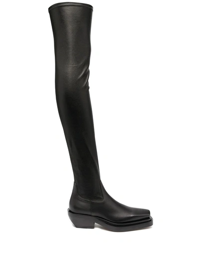Shop Bottega Veneta Over-the-knee Bv Lean Boots In Black
