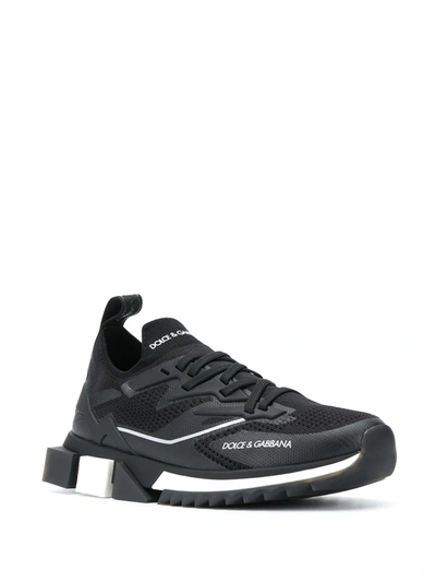 Shop Dolce & Gabbana Sorrento Mesh Slip-on Sneakers In Black