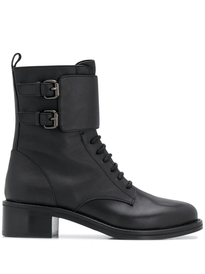Le Silla Jessi Lace-up Leather Boots In Black