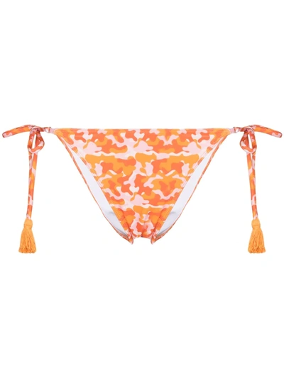 Shop Ambra Maddalena Gigi Camouflage-print Bikini Bottoms In Orange
