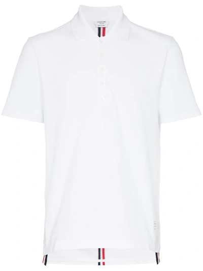 Shop Thom Browne Back-stripe Polo Shirt In White