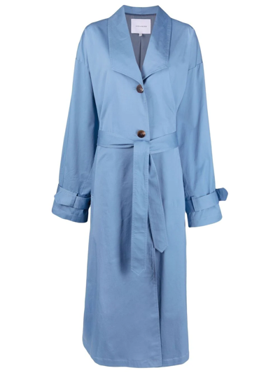 Lesyanebo Oversized Double-breasted Trench Coat In Blau | ModeSens
