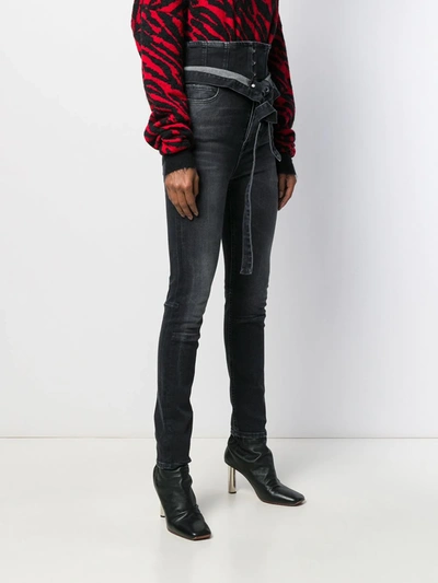 Ben Taverniti Unravel Project Unravel Corset Skinny Jeans In Black