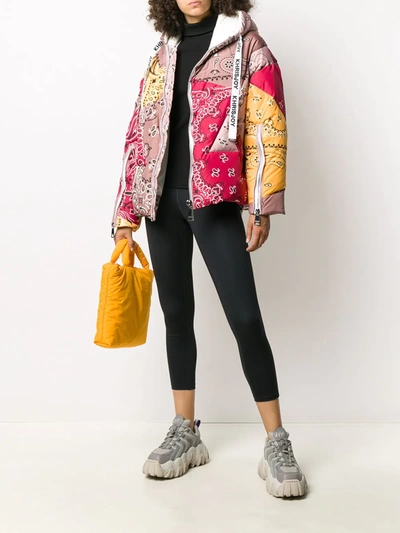 Shop Khrisjoy Bandana-print Puffer Jacket In Brown