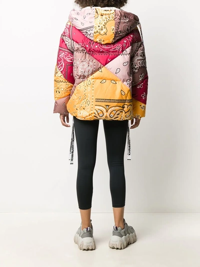 Shop Khrisjoy Bandana-print Puffer Jacket In Brown