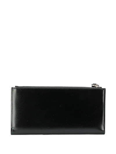 Shop Jil Sander Braided Strap Wallet In Black
