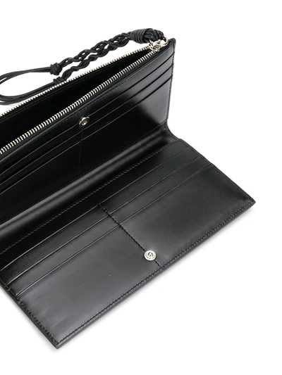 Shop Jil Sander Braided Strap Wallet In Black