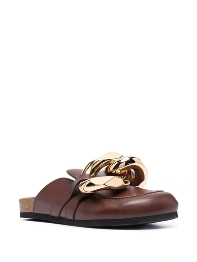 Shop Jw Anderson Chain Loafer Mules In Brown