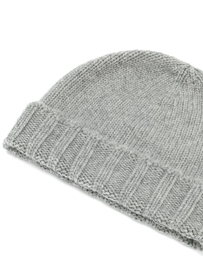 Shop Drumohr Cable Knit Beanie In Grey