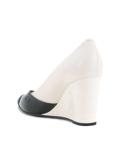 Shop Lanvin Wedge Pumps In White